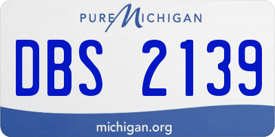 MI license plate DBS2139