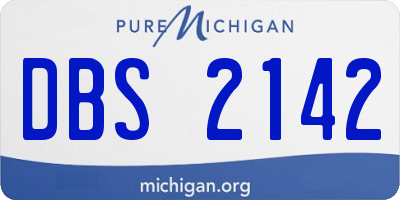 MI license plate DBS2142