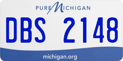 MI license plate DBS2148
