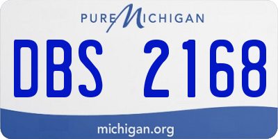 MI license plate DBS2168