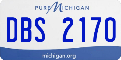 MI license plate DBS2170