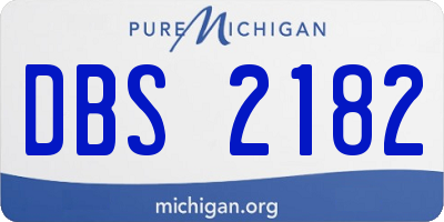 MI license plate DBS2182