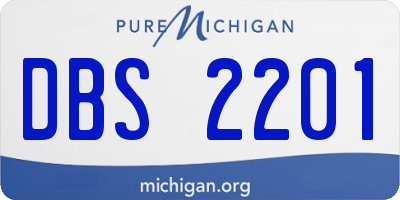 MI license plate DBS2201