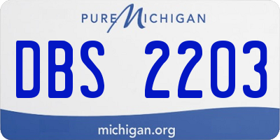 MI license plate DBS2203