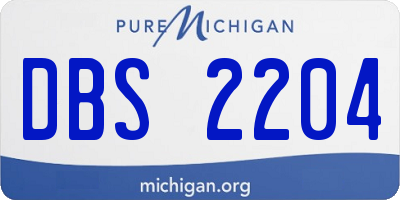 MI license plate DBS2204