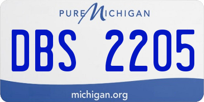 MI license plate DBS2205