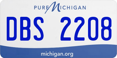 MI license plate DBS2208