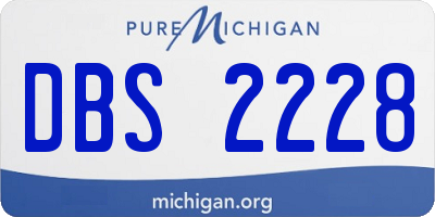 MI license plate DBS2228