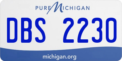 MI license plate DBS2230