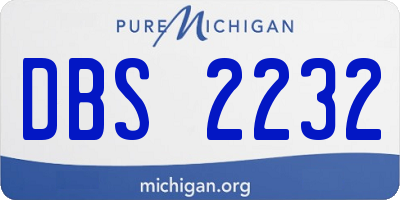 MI license plate DBS2232