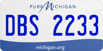 MI license plate DBS2233