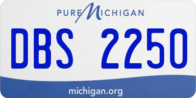 MI license plate DBS2250