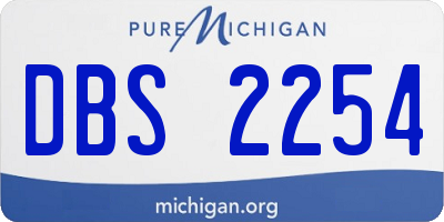 MI license plate DBS2254