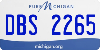 MI license plate DBS2265