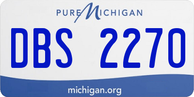 MI license plate DBS2270