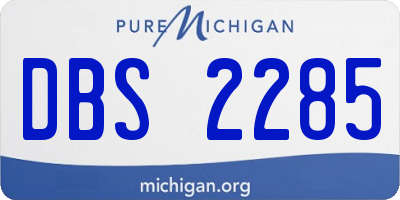 MI license plate DBS2285