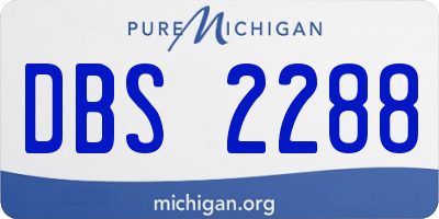 MI license plate DBS2288