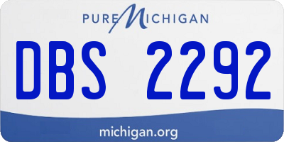 MI license plate DBS2292
