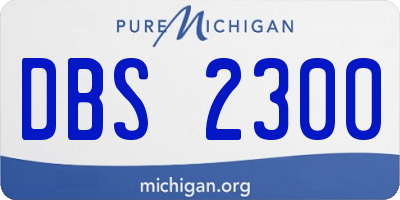 MI license plate DBS2300