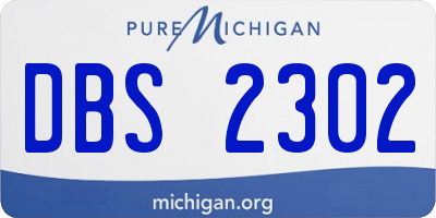 MI license plate DBS2302