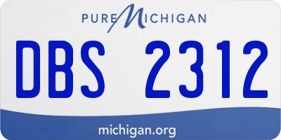 MI license plate DBS2312