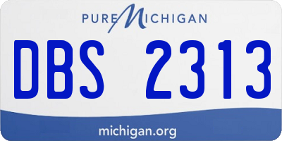 MI license plate DBS2313
