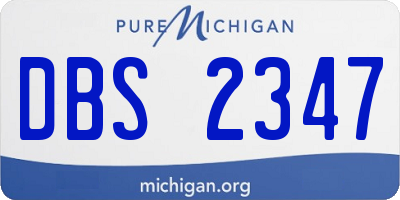 MI license plate DBS2347
