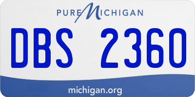 MI license plate DBS2360