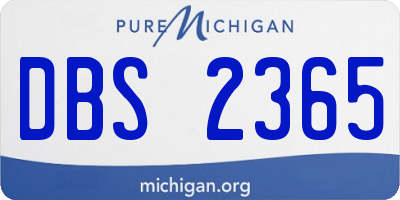 MI license plate DBS2365