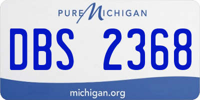MI license plate DBS2368