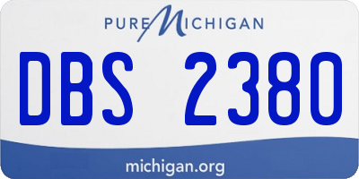 MI license plate DBS2380