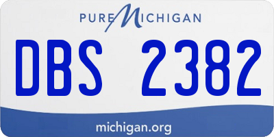 MI license plate DBS2382