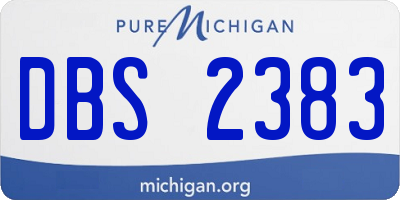 MI license plate DBS2383
