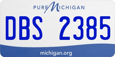 MI license plate DBS2385