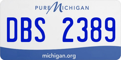 MI license plate DBS2389