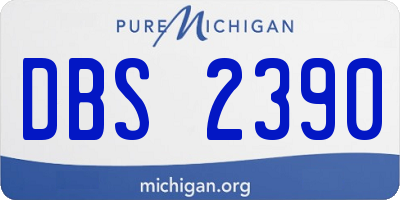 MI license plate DBS2390