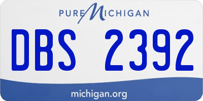 MI license plate DBS2392