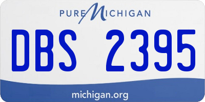 MI license plate DBS2395