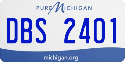MI license plate DBS2401
