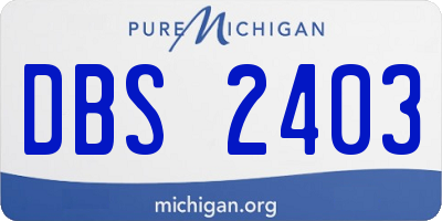 MI license plate DBS2403