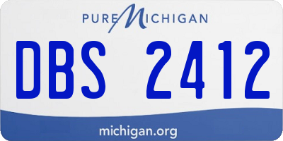 MI license plate DBS2412