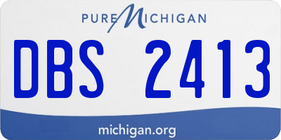 MI license plate DBS2413
