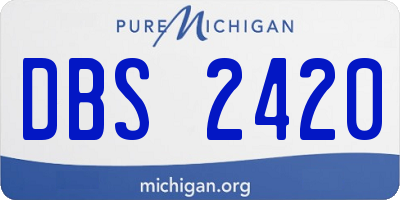 MI license plate DBS2420