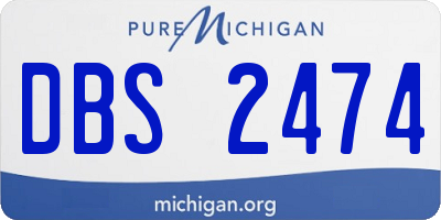 MI license plate DBS2474