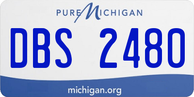 MI license plate DBS2480