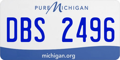 MI license plate DBS2496