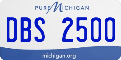 MI license plate DBS2500