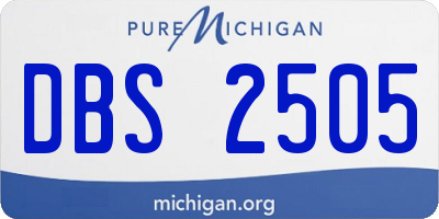 MI license plate DBS2505