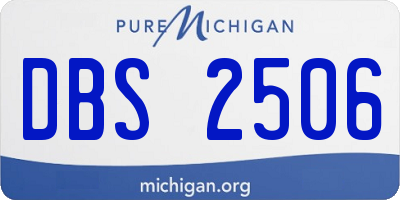 MI license plate DBS2506