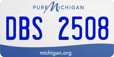 MI license plate DBS2508